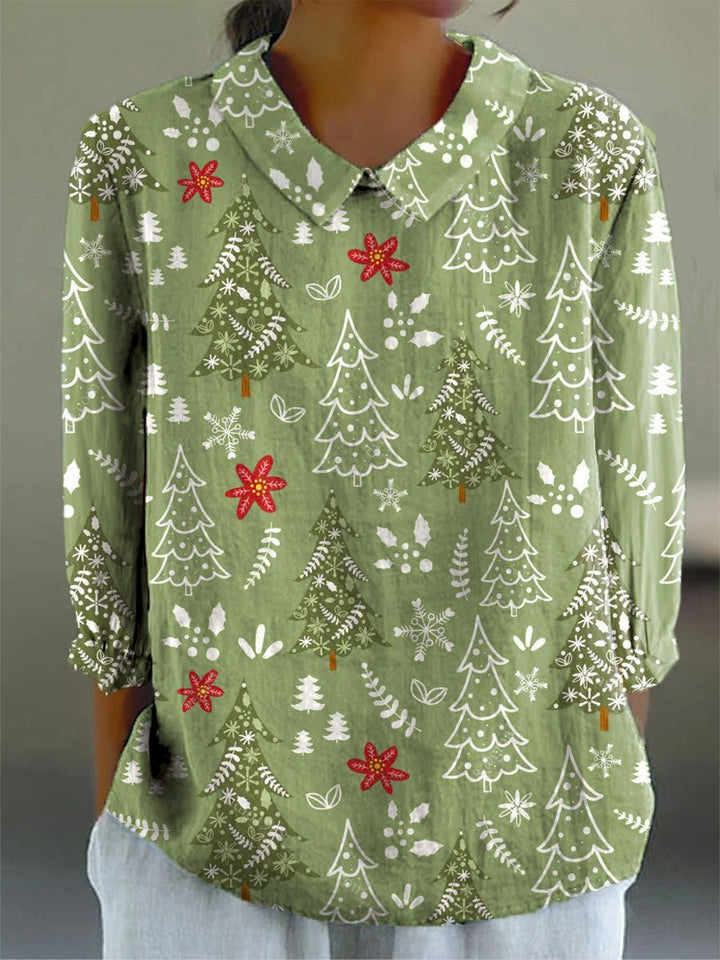 Suéter Cárdigan Navideño para Mujer con Estampado Artístico