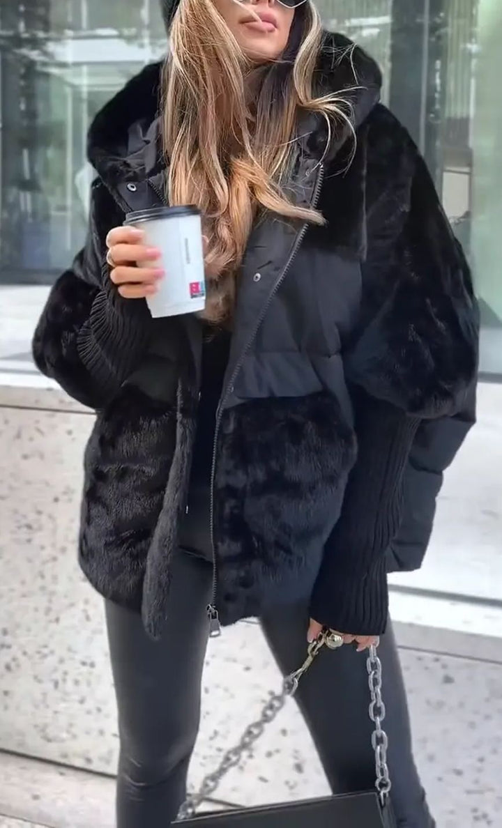 Riley | Chaqueta Bomber con Capucha Moderna y Lujosa