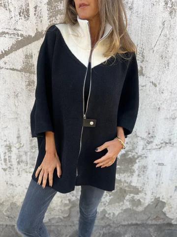 Alessia | Chaqueta con Cremallera Lateral y Cuello Alto
