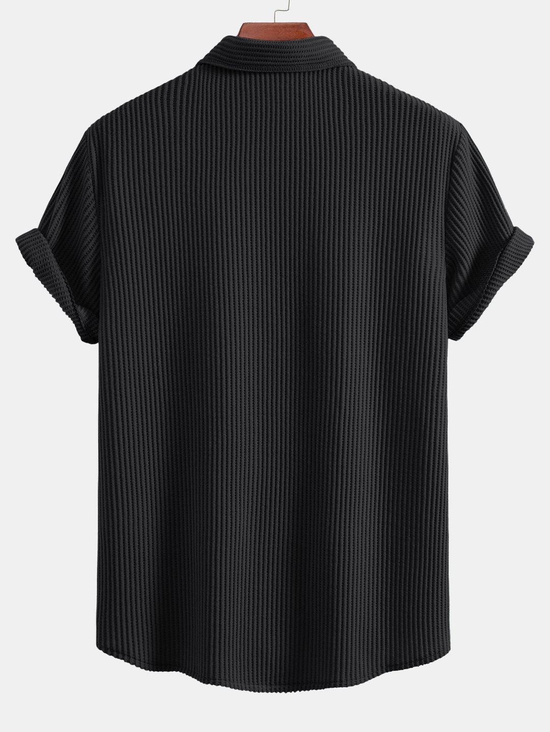 Camisa de Waffle con Botones y Pantalones de Waffle Tejidos con Cordón