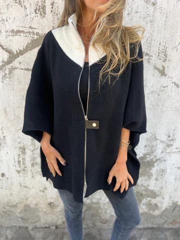 Alessia | Chaqueta con Cremallera Lateral y Cuello Alto