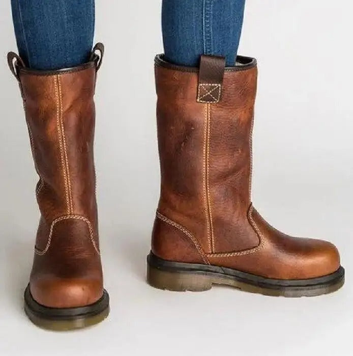 Shareen - Botas de Invierno Forradas de Cuero