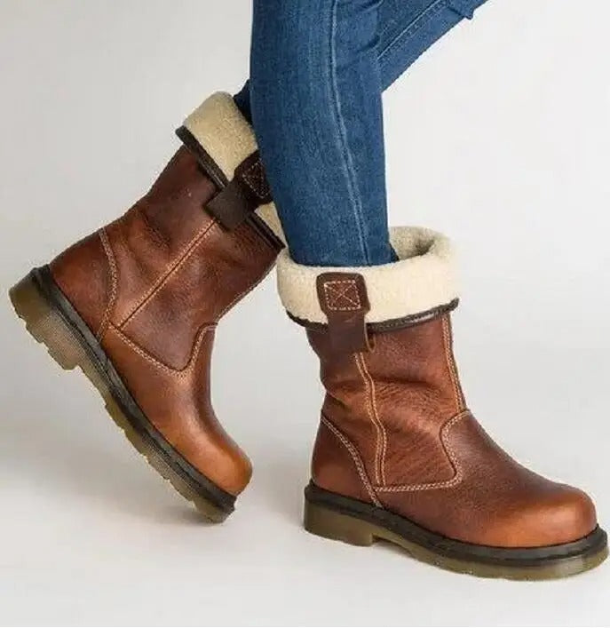 Shareen - Botas de Invierno Forradas de Cuero