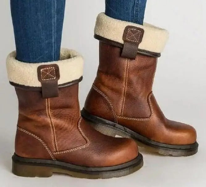 Shareen - Botas de Invierno Forradas de Cuero