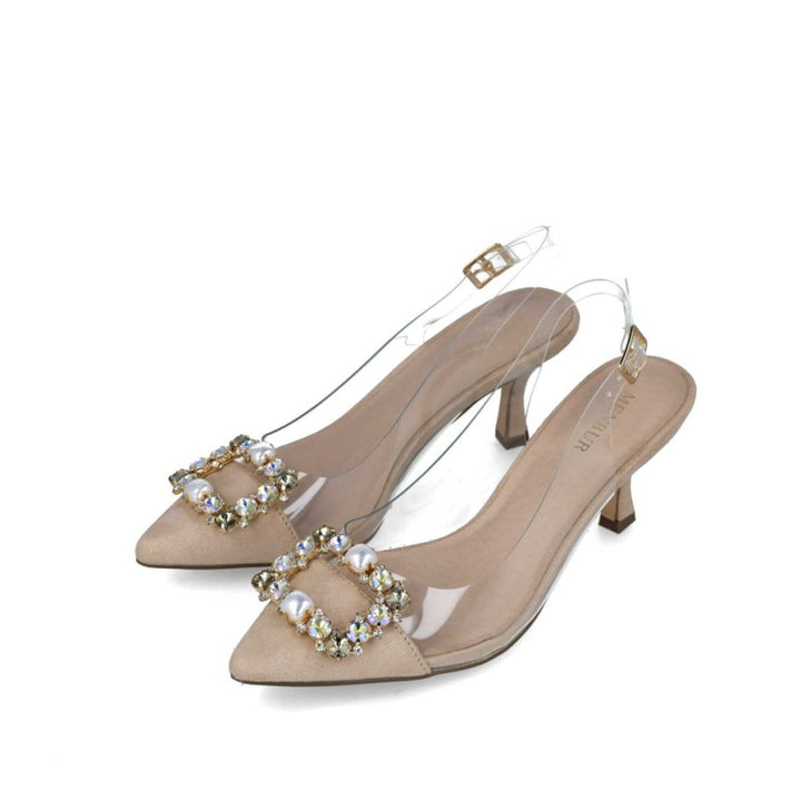 Zapatos de mujer de punta con pedrería