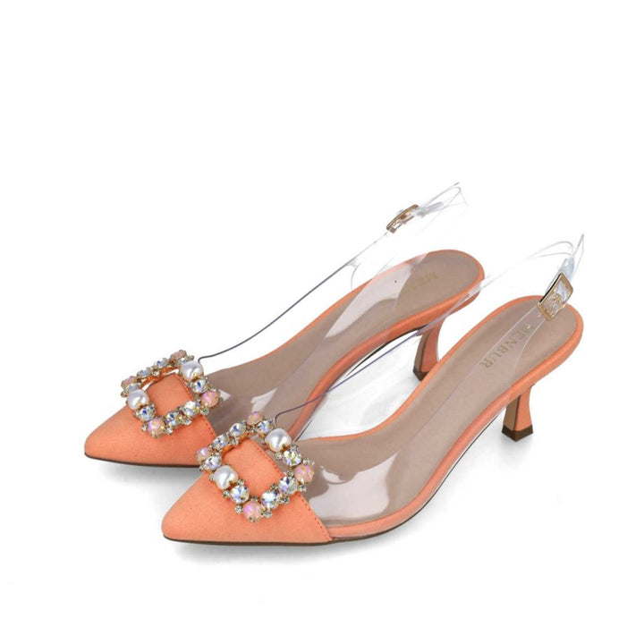 Zapatos de mujer de punta con pedrería