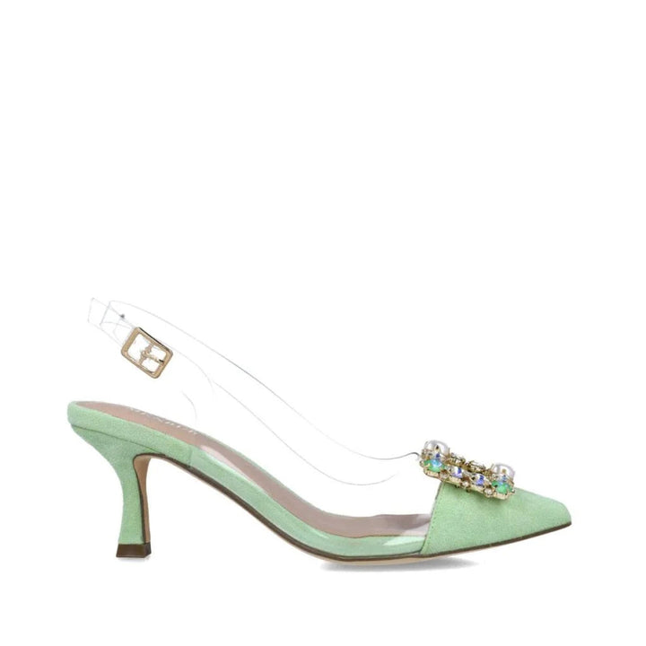 Zapatos de mujer de punta con pedrería