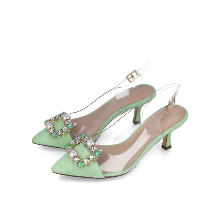 Zapatos de mujer de punta con pedrería