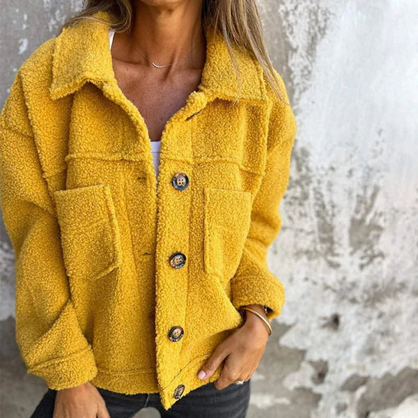 Zoe | Chaqueta de Lana Elegante y Corta con Cuello Envolvente