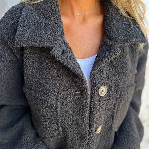 Zoe | Chaqueta de Lana Elegante y Corta con Cuello Envolvente