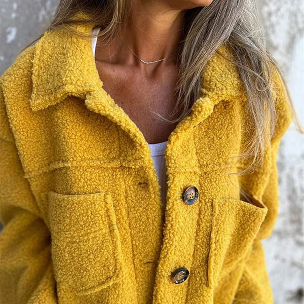 Zoe | Chaqueta de Lana Elegante y Corta con Cuello Envolvente