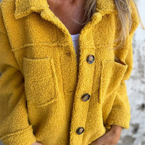 Zoe | Chaqueta de Lana Elegante y Corta con Cuello Envolvente