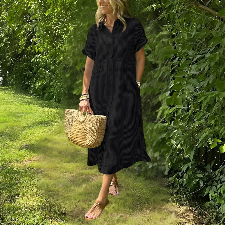 Florine - Vestido camisero favorecedor a rayas